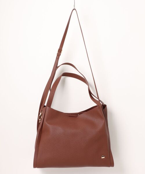 LA BAGAGERIE(ラバガジェリー)の「ソフトシュリンク2WAYハンドバッグ large(ハンドバッグ・レディース・ブラック/ダークグレー/ブラウン/グレイッシュベージュ・FREE)」の3枚目の写真