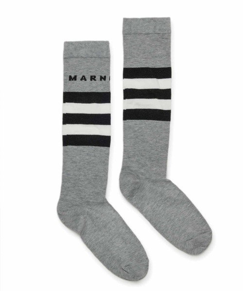 MARNI(マルニ)の「MARNI(マルニ)Kids & Junior ストライプロゴソックス(ソックス/靴下・キッズ・グレー/マスタード/ブラック・Ⅲ/Ⅱ/Ⅳ/Ⅰ)」の3枚目の写真
