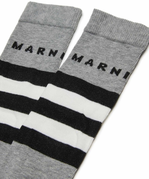 MARNI(マルニ)の「MARNI(マルニ)Kids & Junior ストライプロゴソックス(ソックス/靴下・キッズ・グレー/マスタード/ブラック・Ⅲ/Ⅱ/Ⅳ/Ⅰ)」の7枚目の写真