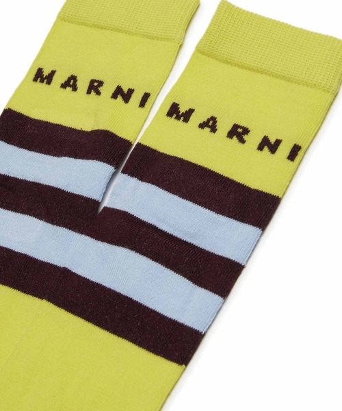 MARNI(マルニ)の「MARNI(マルニ)Kids & Junior ストライプロゴソックス(ソックス/靴下・キッズ・グレー/マスタード/ブラック・Ⅲ/Ⅱ/Ⅳ/Ⅰ)」の5枚目の写真