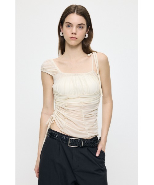 MOUSSY(マウジー)の「ASYMMETRY GATHER トップス(タンクトップ・レディース・ブルー系その他/ブラック/アイボリー/ブラウン系その他・FREE)」の2枚目の写真