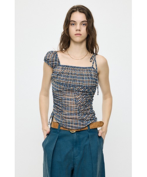 MOUSSY(マウジー)の「ASYMMETRY GATHER トップス(タンクトップ・レディース・ブルー系その他/ブラック/アイボリー/ブラウン系その他・FREE)」の6枚目の写真