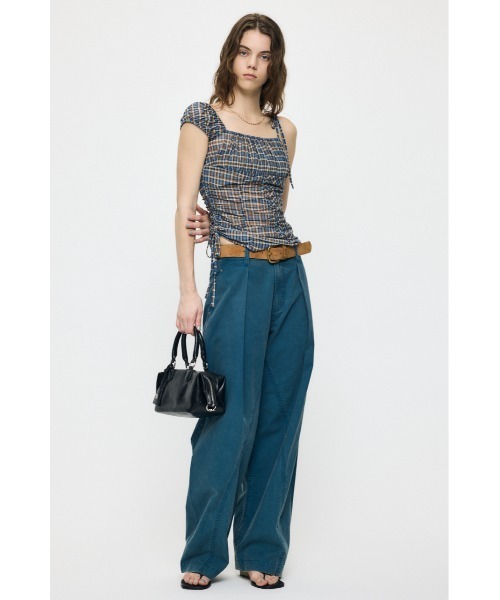 MOUSSY(マウジー)の「ASYMMETRY GATHER トップス(タンクトップ・レディース・ブルー系その他/ブラック/アイボリー/ブラウン系その他・FREE)」の8枚目の写真