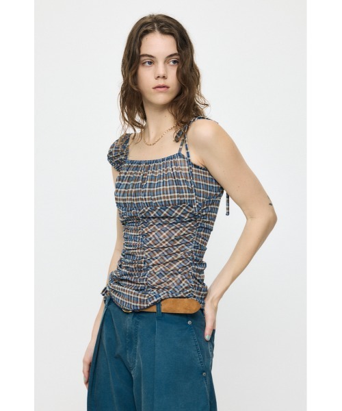 MOUSSY(マウジー)の「ASYMMETRY GATHER トップス(タンクトップ・レディース・ブルー系その他/ブラック/アイボリー/ブラウン系その他・FREE)」の9枚目の写真