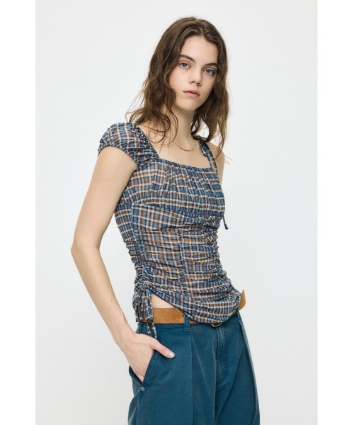 MOUSSY(マウジー)の「ASYMMETRY GATHER トップス(タンクトップ・レディース・ブルー系その他/ブラック/アイボリー/ブラウン系その他・FREE)」の10枚目の写真