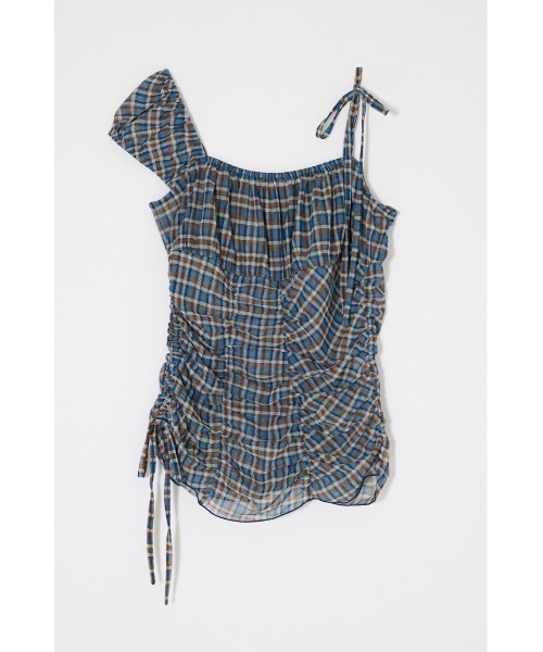 MOUSSY(マウジー)の「ASYMMETRY GATHER トップス(タンクトップ・レディース・ブルー系その他/ブラック/アイボリー/ブラウン系その他・FREE)」の11枚目の写真