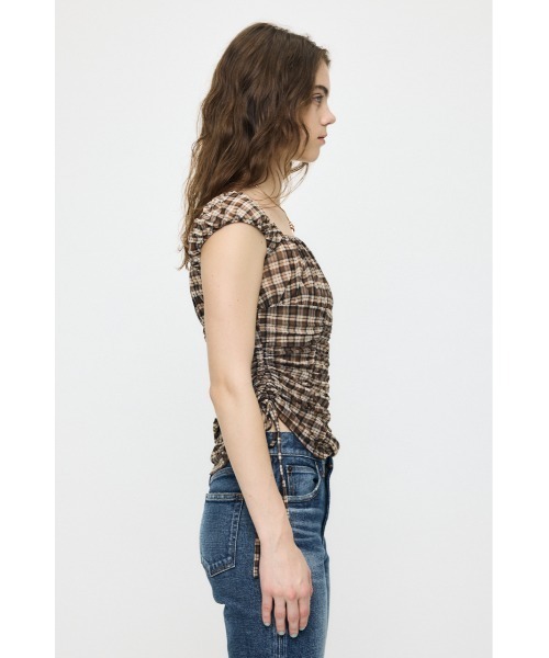 MOUSSY(マウジー)の「ASYMMETRY GATHER トップス(タンクトップ・レディース・ブルー系その他/ブラック/アイボリー/ブラウン系その他・FREE)」の18枚目の写真