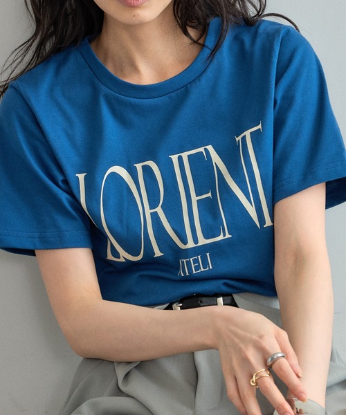 &. NOSTALGIA（アンドドットノスタルジア）の「カラーロゴプリントTシャツ（Tシャツ/カットソー・レディース・ブルー/オフホワイト・FREE）」の19枚目の写真