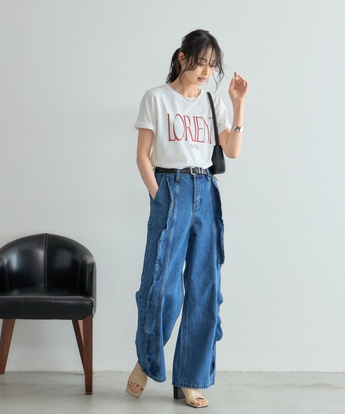 &. NOSTALGIA（アンドドットノスタルジア）の「カラーロゴプリントTシャツ（Tシャツ/カットソー・レディース・ブルー/オフホワイト・FREE）」の20枚目の写真