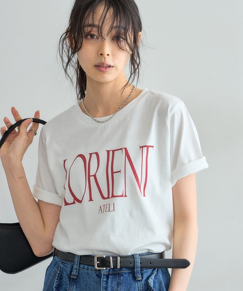 &. NOSTALGIA（アンドドットノスタルジア）の「カラーロゴプリントTシャツ（Tシャツ/カットソー・レディース・ブルー/オフホワイト・FREE）」の21枚目の写真