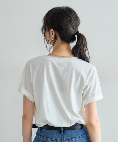&. NOSTALGIA（アンドドットノスタルジア）の「カラーロゴプリントTシャツ（Tシャツ/カットソー・レディース・ブルー/オフホワイト・FREE）」の3枚目の写真