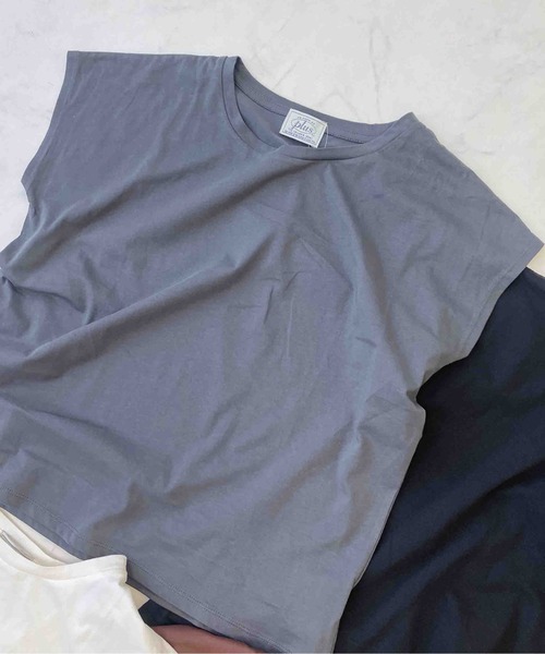 AS KNOW AS plus(アズノゥアズプラス)の「〇コットン シンプルフレンチスリーブTシャツ(Tシャツ/カットソー・レディース・ブラック/ホワイト/ブラウン/ダークグレー・FREE)」の15枚目の写真