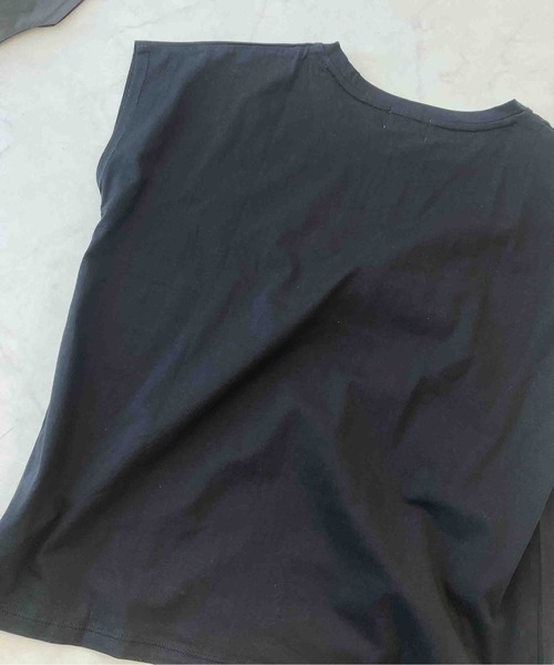 AS KNOW AS plus(アズノゥアズプラス)の「〇コットン シンプルフレンチスリーブTシャツ(Tシャツ/カットソー・レディース・ブラック/ホワイト/ブラウン/ダークグレー・FREE)」の16枚目の写真