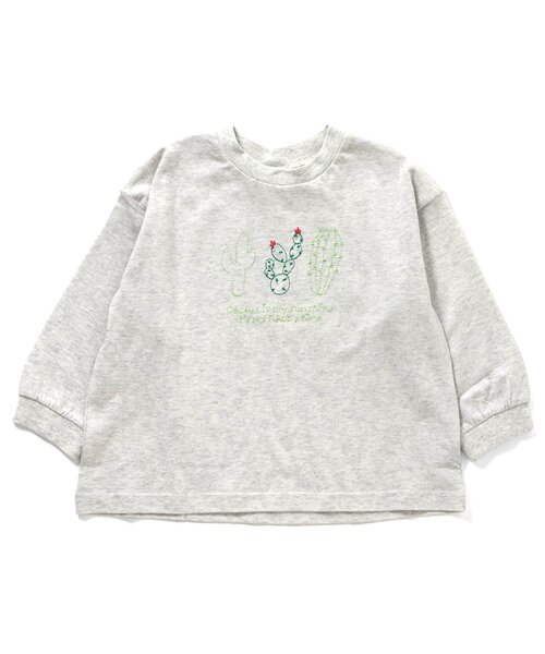 BREEZE(ブリーズ)の「【WEB限定】色んな刺繍ロンT(Tシャツ/カットソー・キッズ・ブラック/ピンク/チャコール/グレー/ライム/ミント/アイボリー/ブルー/マスタード/ベージュ/ネイビー・90/120/110/100/150/140/130)」の2枚目の写真