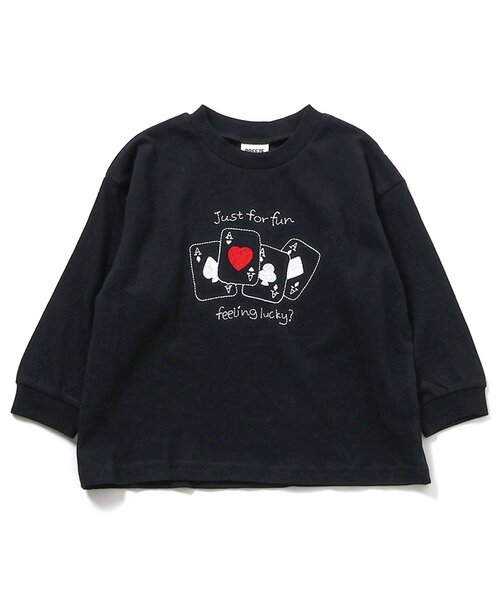 BREEZE(ブリーズ)の「【WEB限定】色んな刺繍ロンT(Tシャツ/カットソー・キッズ・ブラック/ピンク/チャコール/グレー/ライム/ミント/アイボリー/ブルー/マスタード/ベージュ/ネイビー・90/120/110/100/150/140/130)」の3枚目の写真