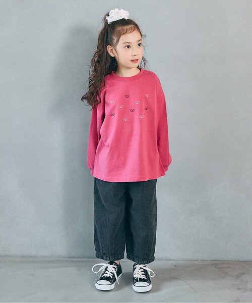 BREEZE(ブリーズ)の「【WEB限定】色んな刺繍ロンT(Tシャツ/カットソー・キッズ・ブラック/ピンク/チャコール/グレー/ライム/ミント/アイボリー/ブルー/マスタード/ベージュ/ネイビー・90/120/110/100/150/140/130)」の15枚目の写真