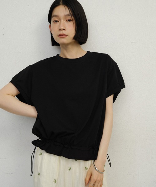 Shelly island（シェリーアイランド）の「フリルヘムドロストプルオーバー（Tシャツ/カットソー・レディース・ホワイト/ブラック・FREE）」の11枚目の写真