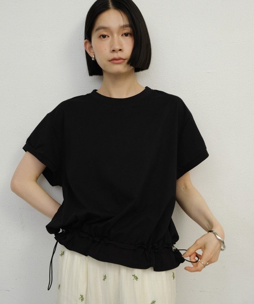 Shelly island（シェリーアイランド）の「フリルヘムドロストプルオーバー（Tシャツ/カットソー・レディース・ホワイト/ブラック・FREE）」の14枚目の写真