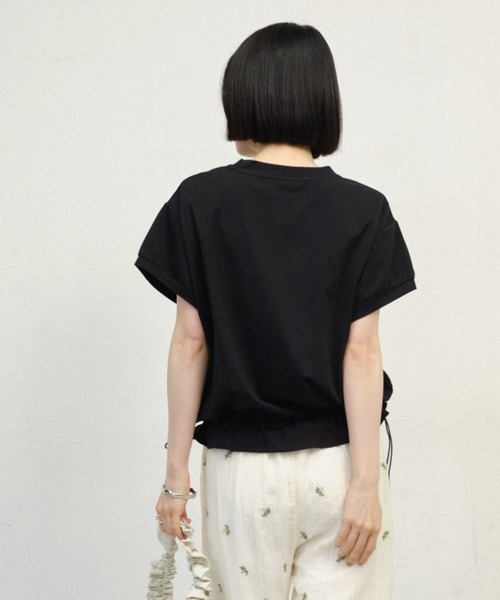 Shelly island（シェリーアイランド）の「フリルヘムドロストプルオーバー（Tシャツ/カットソー・レディース・ホワイト/ブラック・FREE）」の16枚目の写真
