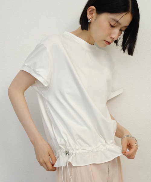 Shelly island（シェリーアイランド）の「フリルヘムドロストプルオーバー（Tシャツ/カットソー・レディース・ホワイト/ブラック・FREE）」の20枚目の写真