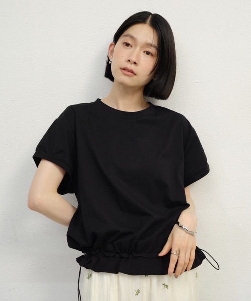 Shelly island（シェリーアイランド）の「フリルヘムドロストプルオーバー（Tシャツ/カットソー・レディース・ホワイト/ブラック・FREE）」の21枚目の写真