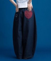 Remember.（リメンバー）の「ハートパッチポケットワイドデニムパンツ / Heart Patchpocket Wide Denimpants（デニムパンツ）」