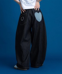 Remember.（リメンバー）の「ハートパッチポケットワイドデニムパンツ / Heart Patchpocket Wide Denimpants（デニムパンツ）」