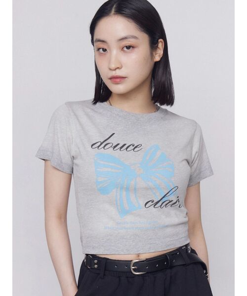 EMODA(エモダ)の「リボンプリントTシャツ(Tシャツ/カットソー・レディース・グレー/ピンク/ブラック・FREE)」の10枚目の写真