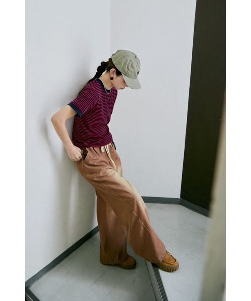 etoll.(エトル)の「8.5oz デニムイージーパンツ(デニムパンツ・レディース・ブラウン/オフホワイト/ブルー・M)」の19枚目の写真