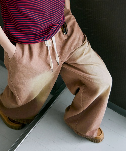 etoll.(エトル)の「8.5oz デニムイージーパンツ(デニムパンツ・レディース・ブラウン/オフホワイト/ブルー・M)」の20枚目の写真