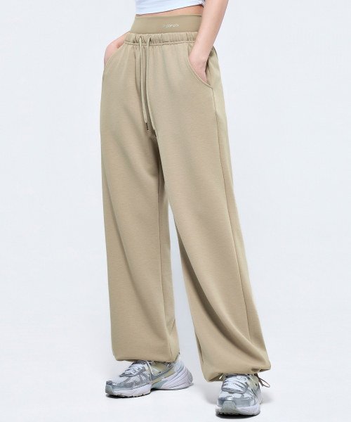 PHYSICAL GARMENTS（フィジカルガーメンツ）の「P5069 ウィメンズレイヤードワイドパンツ [ベージュ]（スウェットパンツ・レディース・ベージュ・SMALL/MEDIUM）」の3枚目の写真