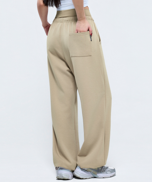 PHYSICAL GARMENTS（フィジカルガーメンツ）の「P5069 ウィメンズレイヤードワイドパンツ [ベージュ]（スウェットパンツ・レディース・ベージュ・SMALL/MEDIUM）」の6枚目の写真