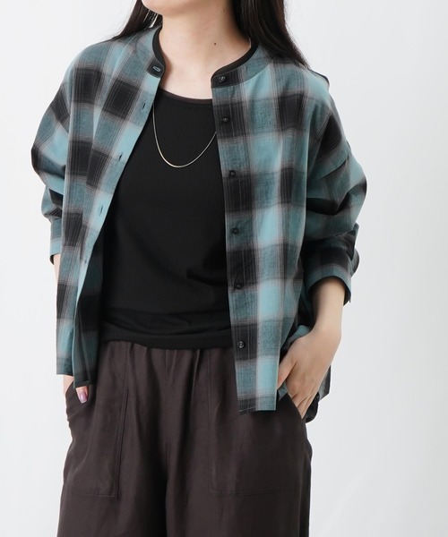 LUCA/LADY LUCK LUCA(ルカ/レディラックルカ)の「LC/LLL オンブレ―チェック長袖ブラウス(シャツ/ブラウス・レディース・ホワイト/ブルー・FREE)」の1枚目の写真
