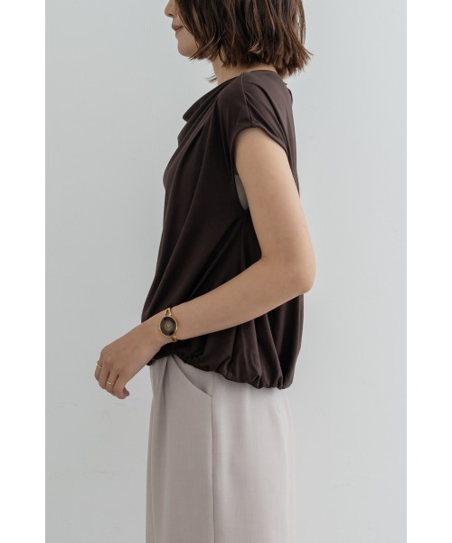 M.deux(エムドゥ)の「ドレープフレンチプルオーバー(Tシャツ/カットソー・レディース・ブラウン/ブラック・MEDIUM)」の9枚目の写真