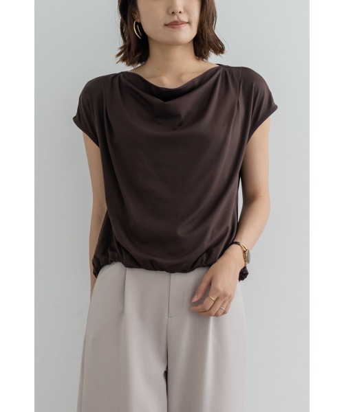 M.deux(エムドゥ)の「ドレープフレンチプルオーバー(Tシャツ/カットソー・レディース・ブラウン/ブラック・MEDIUM)」の8枚目の写真