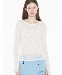 Flocky Swan Pattern Top / フロッキースワンパターントップ