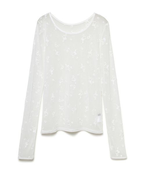 SORIN(ソリン )の「Flocky Swan Pattern Top / フロッキースワンパターントップ(Tシャツ/カットソー・レディース・ベージュ/ホワイト/ブラック・38)」の9枚目の写真