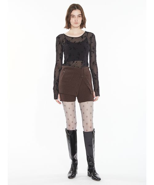 SORIN(ソリン )の「Flocky Swan Pattern Top / フロッキースワンパターントップ(Tシャツ/カットソー・レディース・ベージュ/ホワイト/ブラック・38)」の14枚目の写真