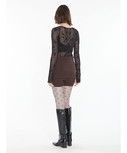 SORIN(ソリン )の「Flocky Swan Pattern Top / フロッキースワンパターントップ(Tシャツ/カットソー・レディース・ベージュ/ホワイト/ブラック・38)」の15枚目の写真