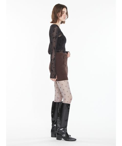 SORIN(ソリン )の「Flocky Swan Pattern Top / フロッキースワンパターントップ(Tシャツ/カットソー・レディース・ベージュ/ホワイト/ブラック・38)」の17枚目の写真