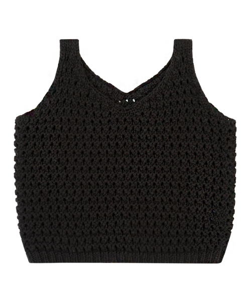 VLETI（ブレッティ）の「Cotton Skacy Knit Sleeveless (black)（ニット/セーター・レディース・ブラック・FREE）」の2枚目の写真