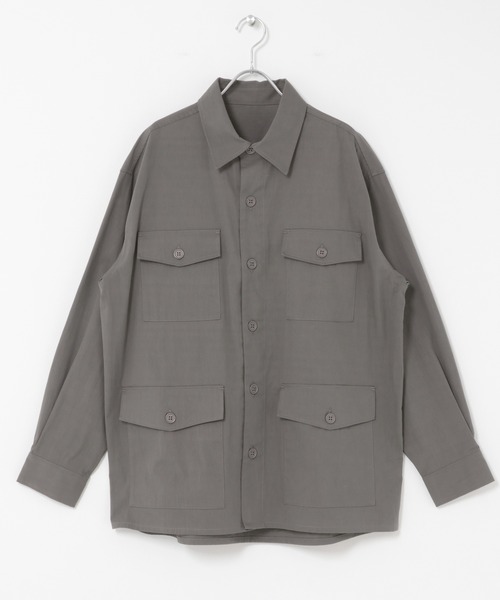 ITEMS URBANRESEARCH（アイテムズ アーバンリサーチ）の「4-pocket ツイルフィールドシャツジャケット（ミリタリージャケット・メンズ・チャコールグレー/オリーブ・MEDIUM/LARGE）」の22枚目の写真