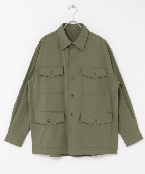 ITEMS URBANRESEARCH（アイテムズ アーバンリサーチ）の「4-pocket ツイルフィールドシャツジャケット（ミリタリージャケット・メンズ・チャコールグレー/オリーブ・MEDIUM/LARGE）」の17枚目の写真
