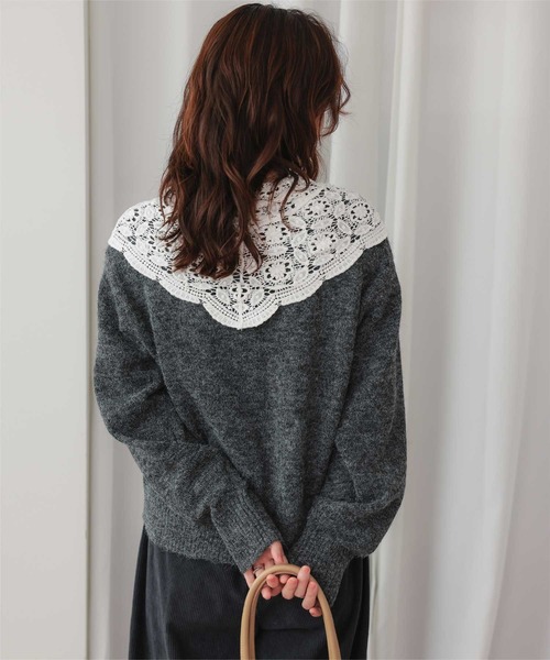 titivate(ティティベイト)の「モヘアレースショールカラーカーディガン(カーディガン/ボレロ・レディース・オフホワイト/ブラック/チャコール・FREE)」の22枚目の写真