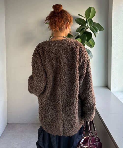 CIAOPANIC(チャオパニック)の「プードルボアノーカラーハートダッフルコート(ダッフルコート・レディース・ベージュ/ミント/ブラウン・FREE)」の10枚目の写真