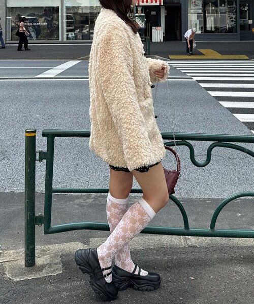 CIAOPANIC(チャオパニック)の「プードルボアノーカラーハートダッフルコート(ダッフルコート・レディース・ベージュ/ミント/ブラウン・FREE)」の20枚目の写真