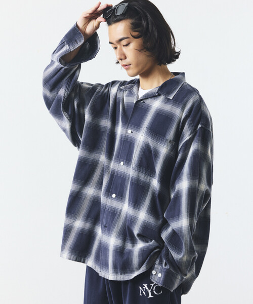 NAUTICA(ノーティカ)の「NAUTICA/ノーティカ ブリーチ オンブレ L/S オープンカラーチェックシャツ(シャツ/ブラウス・メンズ・オリーブ/ブラウン/ネイビー・MEDIUM/LARGE/X-LARGE)」の3枚目の写真