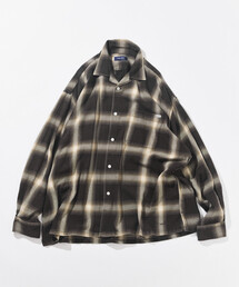 NAUTICA/ノーティカ ブリーチ オンブレ L/S オープンカラーチェックシャツ