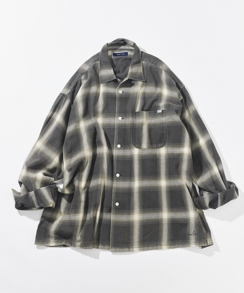 NAUTICA(ノーティカ)の「NAUTICA/ノーティカ ブリーチ オンブレ L/S オープンカラーチェックシャツ(シャツ/ブラウス・メンズ・オリーブ/ブラウン/ネイビー・MEDIUM/LARGE/X-LARGE)」の1枚目の写真