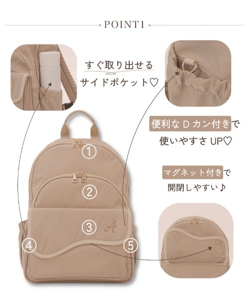 APRILY(アプリリー)の「マルチウェイ多機能リュック(バックパック/リュック・レディース・ベージュ/ブラック・FREE)」の3枚目の写真